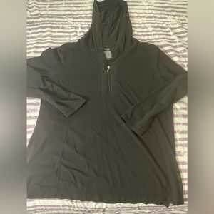 Lightweight Black 3/4 Zip Hoodie